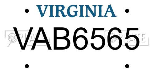 VAB6565 Virginia License Plate