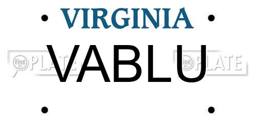 VABLU Virginia License Plate