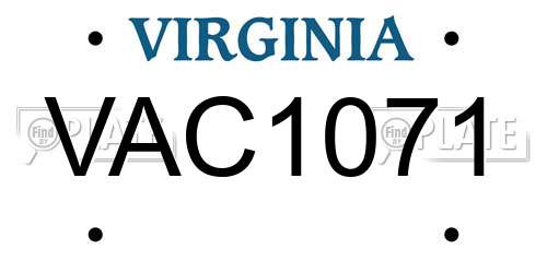 VAC1071 Virginia License Plate