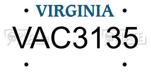 VAC3135 Virginia License Plate