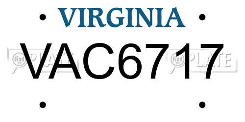 VAC6717 Virginia License Plate