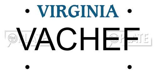 VACHEF Virginia License Plate