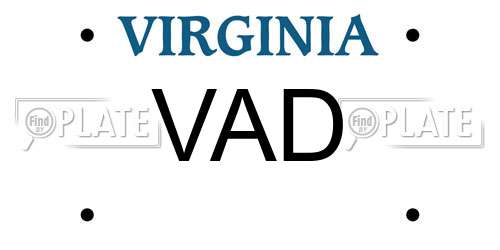 VAD Virginia License Plate
