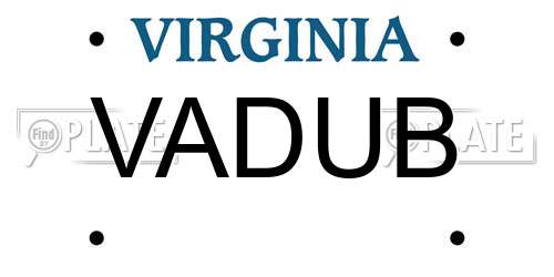 VADUB Virginia License Plate