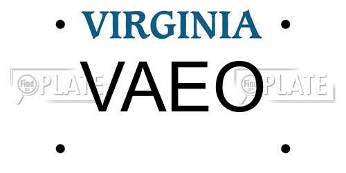 VAEO Virginia License Plate