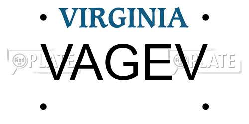 VAGEV Virginia License Plate