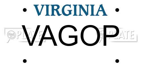 VAGOP Virginia License Plate