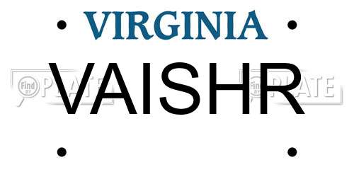 VAISHR Virginia License Plate