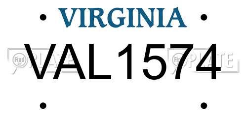 VAL1574 Virginia License Plate