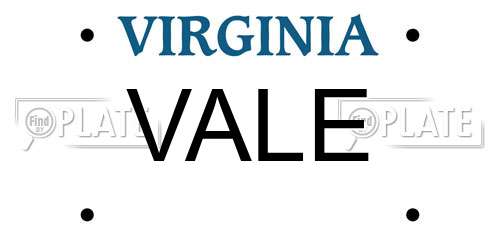 VALE Virginia License Plate