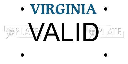 VALID Virginia License Plate