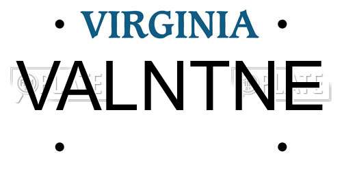 VALNTNE Virginia License Plate