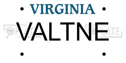 VALTNE Virginia License Plate