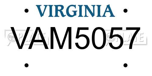 VAM5057 Virginia License Plate