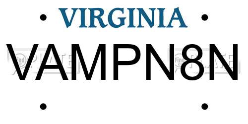 VAMPN8N Virginia License Plate
