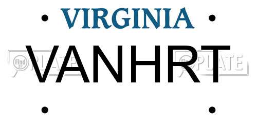 VANHRT Virginia License Plate