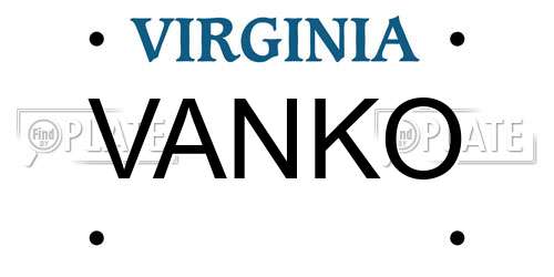 VANKO Virginia License Plate