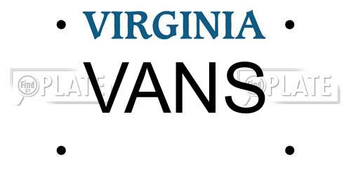 VANS Virginia License Plate