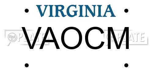 VAOCM Virginia License Plate