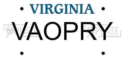 VAOPRY Virginia License Plate