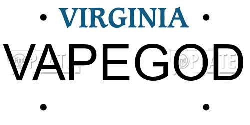VAPEGOD Virginia License Plate