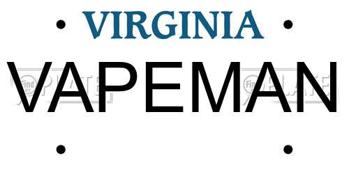 VAPEMAN Virginia License Plate