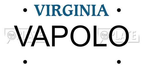 VAPOLO Virginia License Plate