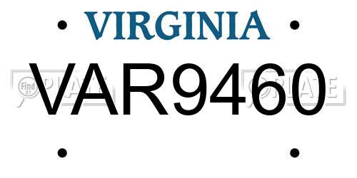 VAR9460 Virginia License Plate