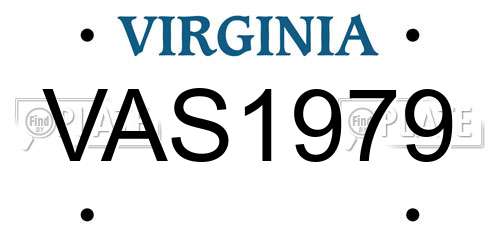 VAS1979 Virginia License Plate