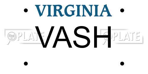 VASH Virginia License Plate