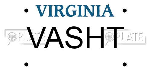 VASHT Virginia License Plate