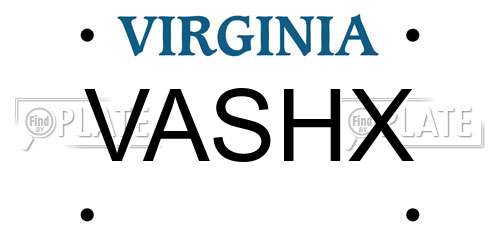 VASHX Virginia License Plate