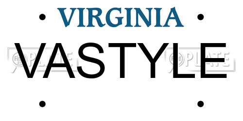 VASTYLE Virginia License Plate