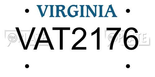 VAT2176 Virginia License Plate