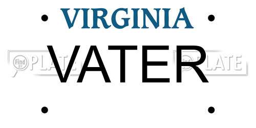 VATER Virginia License Plate