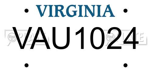 VAU1024 Virginia License Plate
