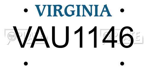 VAU1146 Virginia License Plate