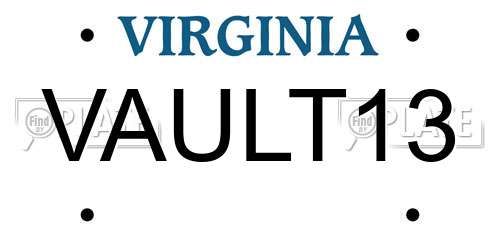 VAULT13 Virginia License Plate