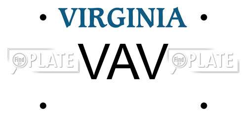 VAV Virginia License Plate