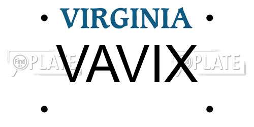 VAVIX Virginia License Plate