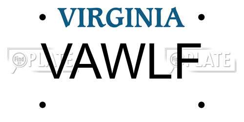 VAWLF Virginia License Plate