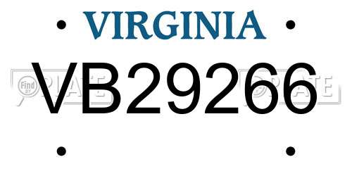 VB29266 Virginia License Plate