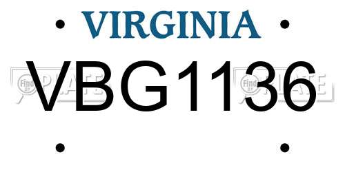 VBG1136 Virginia License Plate
