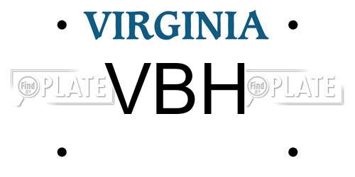 VBH Virginia License Plate