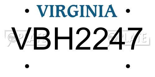 VBH2247 Virginia License Plate