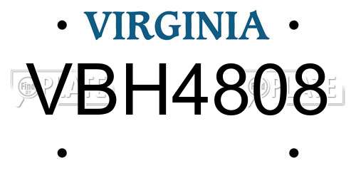 VBH4808 Virginia License Plate
