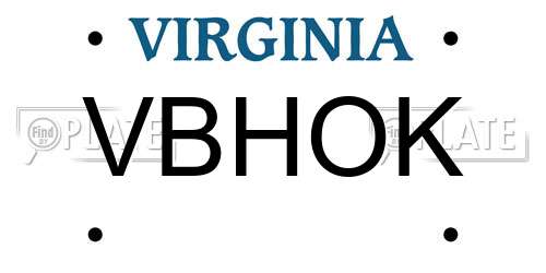 VBHOK Virginia License Plate