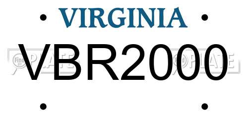 VBR2000 Virginia License Plate