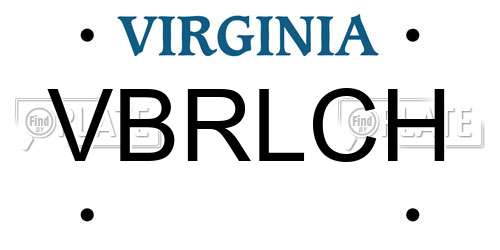 VBRLCH Virginia License Plate