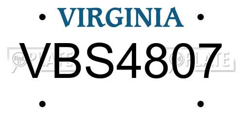 VBS4807 Virginia License Plate
